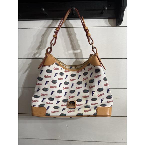 Dooney & Bourke Handbags - University of Florida Gators Dooney Bourke Pebble Grain Leather Tote Purse White
